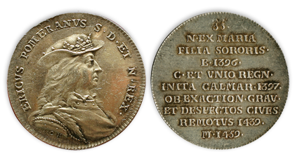 Medal króla Eryka, srebro, J. C. Hedlinger, ok.1730 r. Ze zbiorów muzeum